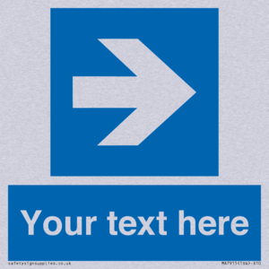 Custom Directional signage blue right arrow 